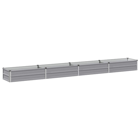 vidaXL Raised Garden Bed Grey 320 x 40 x 24 cm cold-rolled steel