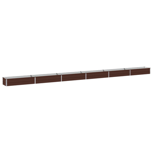 vidaXL Raised Garden Bed Brown 600 x 40 x 24 cm cold-rolled steel