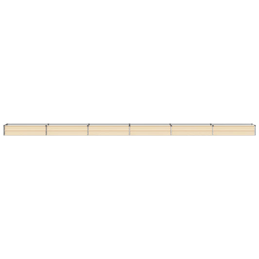 vidaXL Raised Garden Bed Ivory 600 x 40 x 24 cm cold-rolled steel