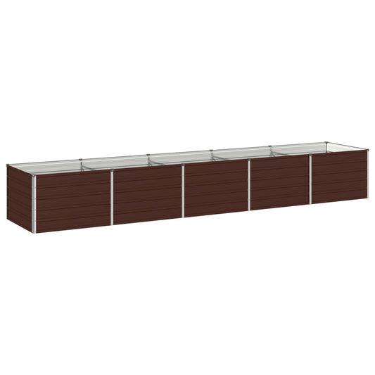 vidaXL Raised Garden Bed Brown 400 x 80 x 55 cm cold-rolled steel