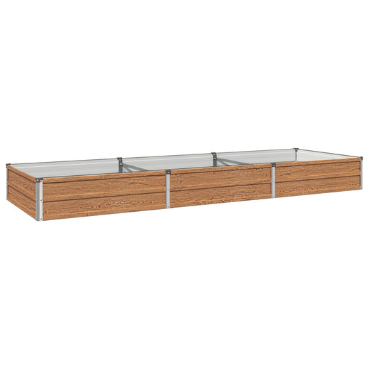 vidaXL Raised Garden Bed Wood Brown 240 x 80 x 24 cm cold-rolled steel