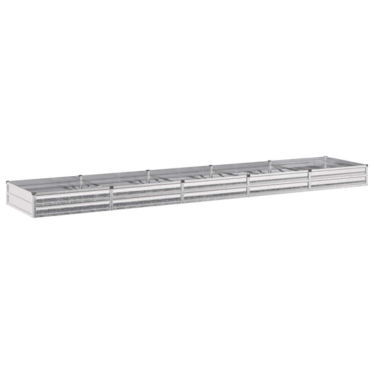 vidaXL Raised Garden Bed Silver 400 x 80 x 24 cm galvanized