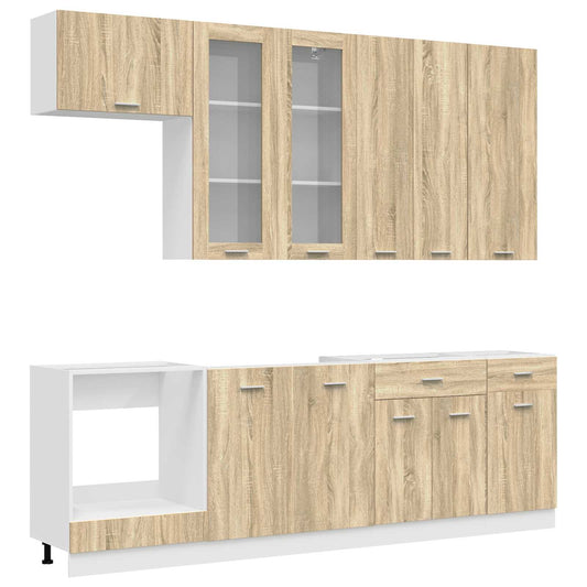 vidaXL Kitchen Unit LYON 8 pcs Sonoma Oak Engineered Wood