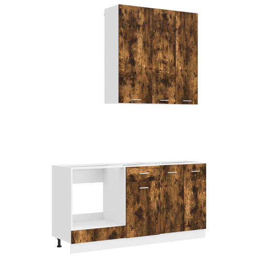 vidaXL Kitchen Unit LYON 5 pcs Smoked Oak Engineered Wood