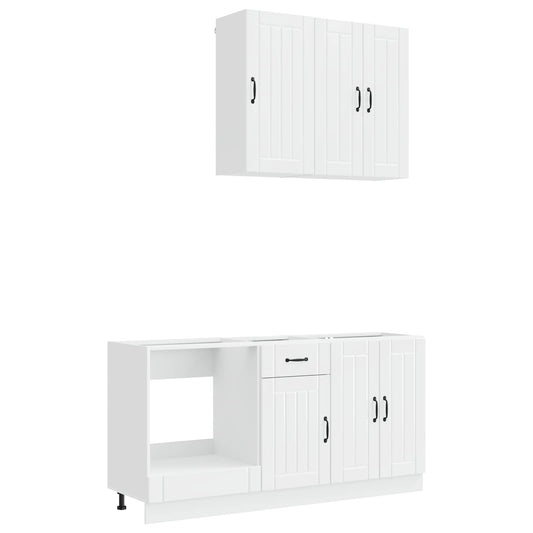 vidaXL Kitchen Unit LUCCA 5 pcs High Gloss White Engineered Wood