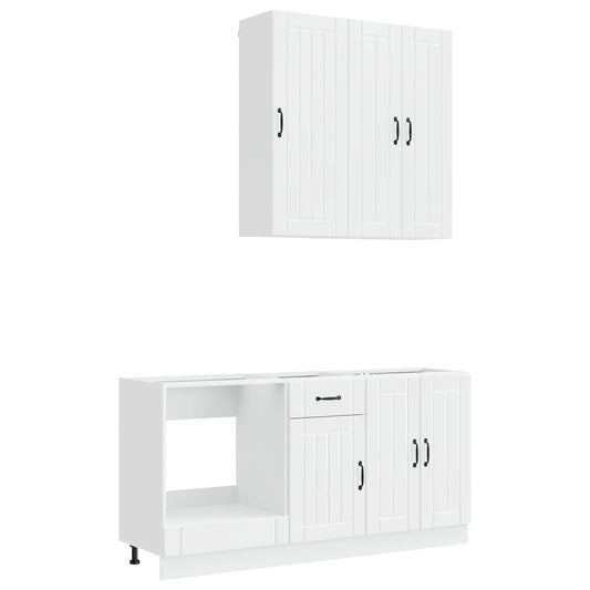 vidaXL Kitchen Unit LUCCA 5 pcs High Gloss White Engineered Wood