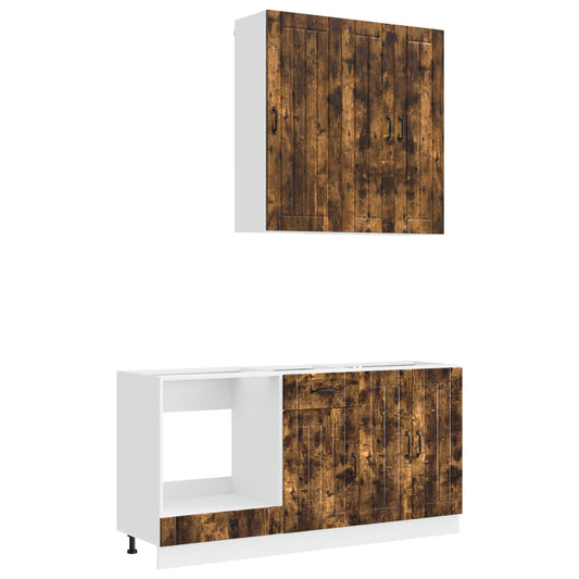 vidaXL Kitchen Unit LUCCA 5 pcs Smoked Oak Engineered Wood