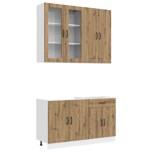 vidaXL Kitchen Unit LUCCA 4 pcs Artisan Oak Engineered Wood