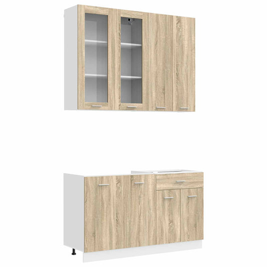 vidaXL Kitchen Unit LYON 4 pcs Sonoma Oak Engineered Wood