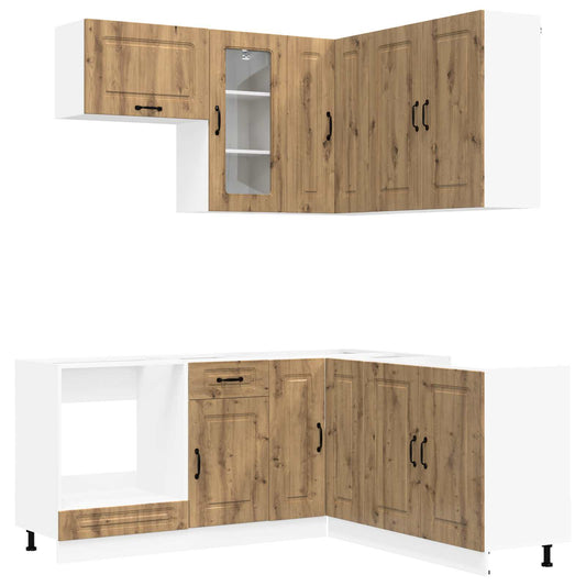 vidaXL Kitchen Unit KALMAR 8 pcs Artisan Oak Engineered Wood