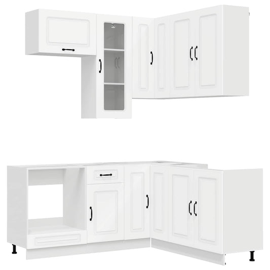vidaXL Kitchen Unit KALMAR 8 pcs White Engineered Wood