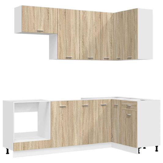 vidaXL Kitchen Unit LYON 8 pcs Sonoma Oak Engineered Wood