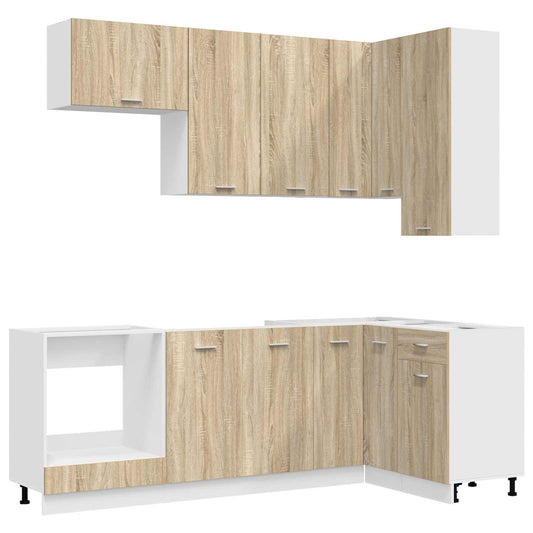 vidaXL Kitchen Unit LYON 8 pcs Sonoma Oak Engineered Wood
