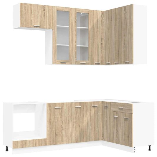 vidaXL Kitchen Unit LYON 8 pcs Sonoma Oak Engineered Wood