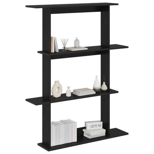 vidaXL Wall Shelf Black Oak 100 x 20 x 126 cm Engineered Wood