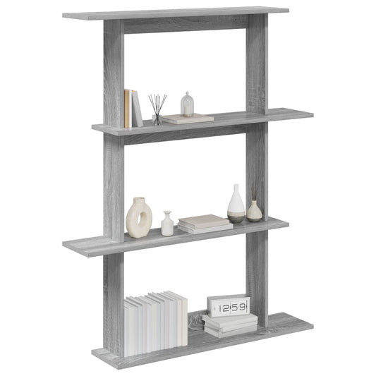 vidaXL Wall Shelf Grey Sonoma 100 x 20 x 126 cm Engineered Wood