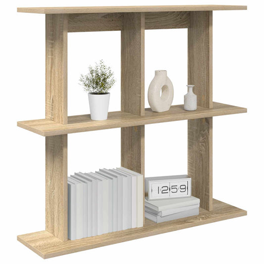 vidaXL Wall Shelf Wall-Mounted Sonoma Oak 100 x 20 x 75 cm