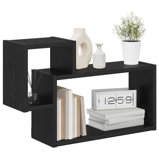 vidaXL Wall Shelf Wall-Mounted Black Oak 55 x 15 x 35 cm