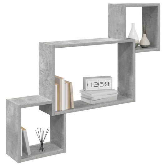 vidaXL Wall Shelf Wall-Mounted Concrete Grey 91.5 x 15 x 76 cm