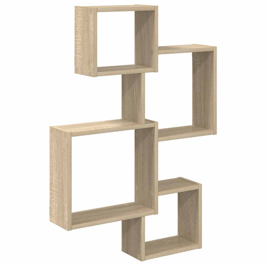 vidaXL Wall Cube Shelves Wall-Mounted Sonoma Oak 64 x 13.5 x 91.5 cm