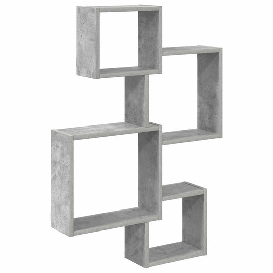 vidaXL Wall Cube Shelves Wall-Mounted Concrete Grey Engineered Wood
