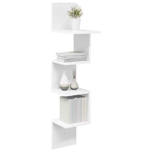 vidaXL Wall Shelf Wall-Mounted White 32 x 21 x107 cm Engineered Wood