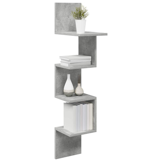 vidaXL Wall Shelf Wall-Mounted Concrete Grey 32 x 21 x107 cm