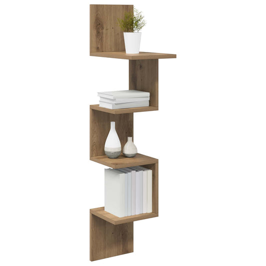 vidaXL Wall Shelf Wall-Mounted Artisan Oak 32 x 21 x107 cm