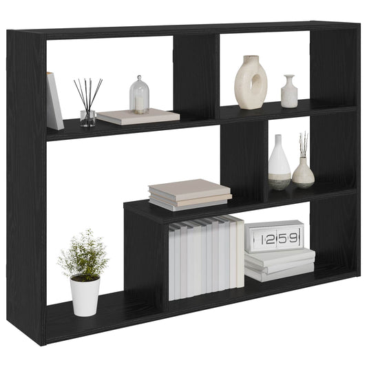vidaXL Wall Shelf Wall-Mounted Black Oak 95 x 20 x 69.5 cm