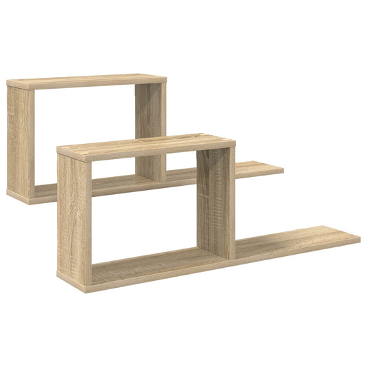 vidaXL Floating Shelves 2 pcs Sonoma Oak 80 x 15 x 30 cm