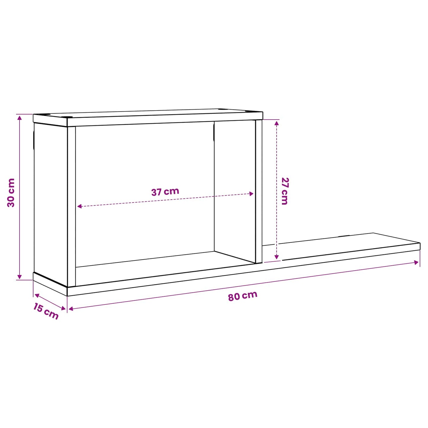 vidaXL Floating Shelves 2 pcs Sonoma Oak 80 x 15 x 30 cm