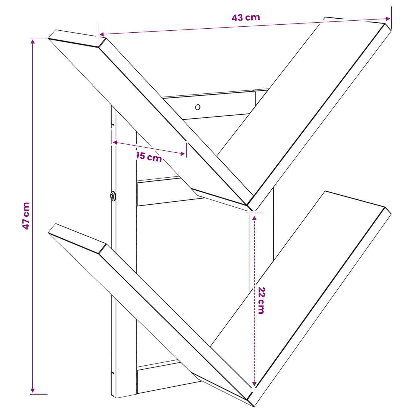 vidaXL Wall Floating Shelf Old Wood 43 x 15 x 47 cm Engineered Wood