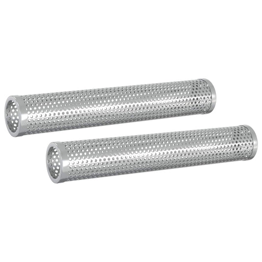 vidaxl Smoker Tube 2 pcs Ø 5 x 30 cm Stainless Steel 304 Silver