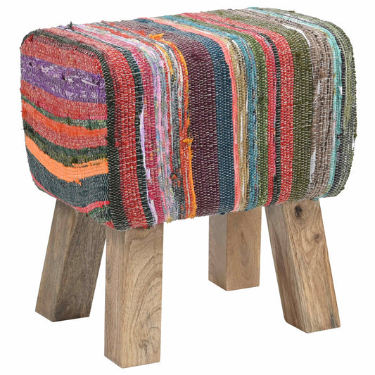vidaXL Bench 40 x 30 x 45 cm Real Leather Multicolour