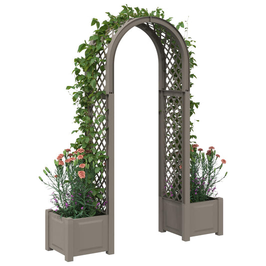 vidaXL Rose Arch with Planter Grey 168.5 x 43 x 207 cm PP