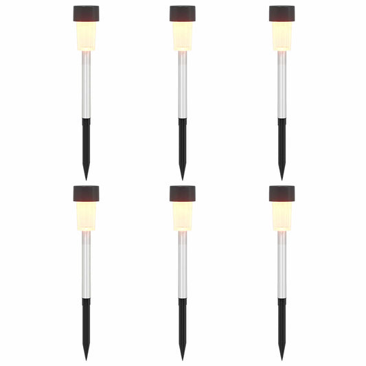 vidaXL Outdoor Solar Lights with Ground Spike 6 pcs Warm White 29.5 cm