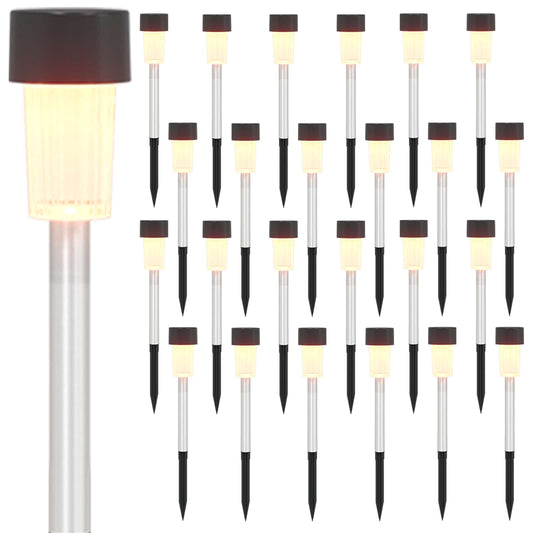 vidaXL Outdoor Solar Lights with Ground Spike 24 pcs Warm White