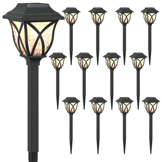 vidaXL Outdoor Solar Lights with Ground Spike 12 pcs Warm White 42 cm