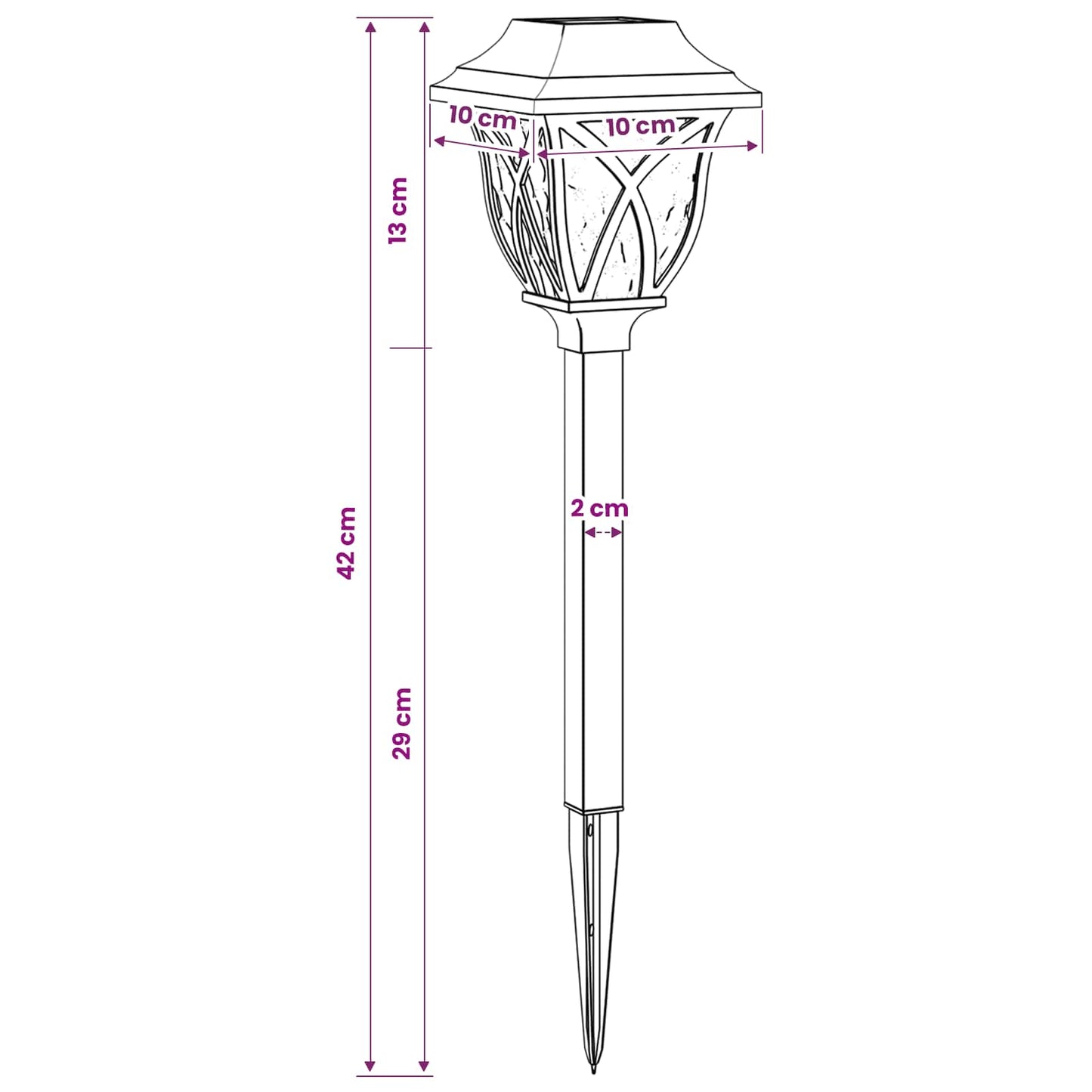 vidaXL Outdoor Solar Lights with Ground Spike 24 pcs Warm White 42 cm