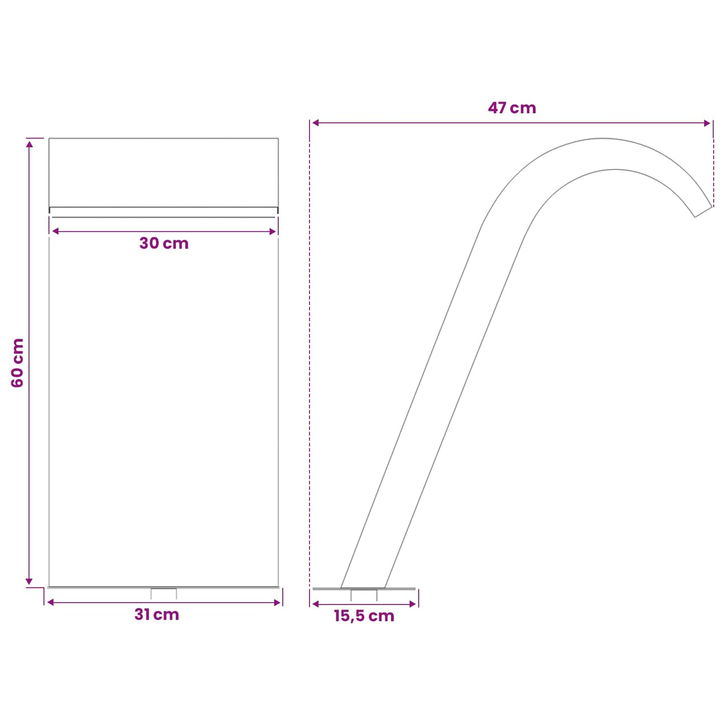 vidaXL Pool Fountain Silver 47 x 31 x 60 cm Stainless Steel