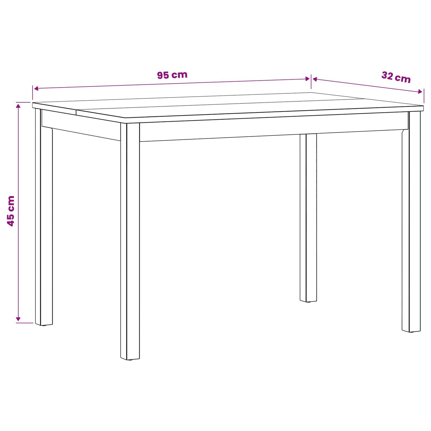 vidaXL Dining Table 110 x 75 x 75 cm Solid Oak Wood Natural