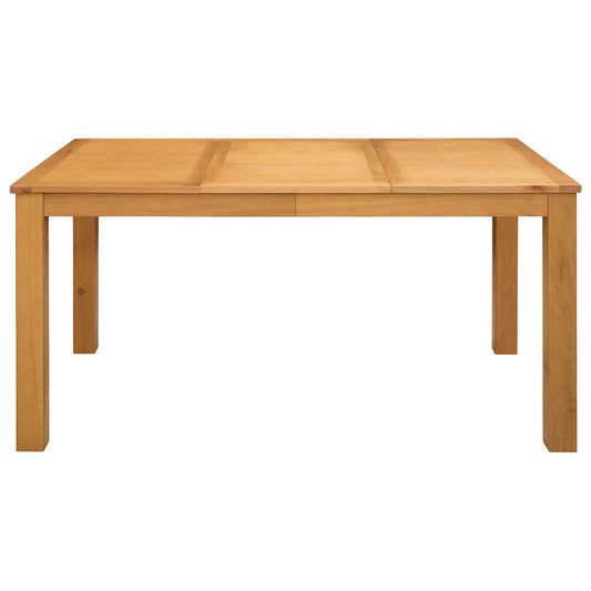 vidaXL Dining Table 150 x 85 x 75 cm Solid Oak Wood Natural