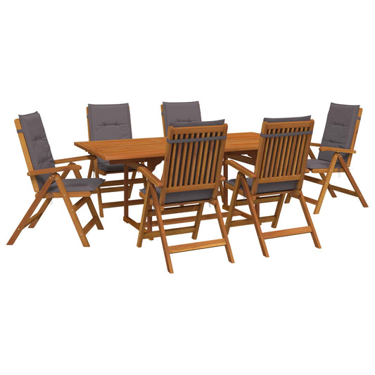 vidaXL Outdoor Dining Set with Parasol 8 pcs 6-Seaters Anthracite