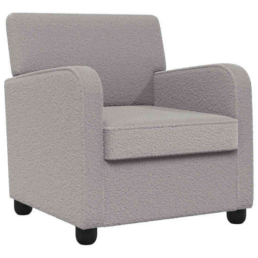 vidaXL Armchair Light Grey Faux Lamb Fleece