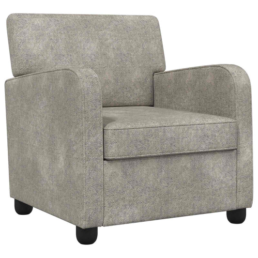 vidaXL Armchair Light Grey Faux Suede Leather