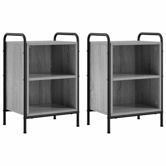vidaXL Bedside Cabinet 2 pcs Grey Sonoma 40 x 30 x 60 cm