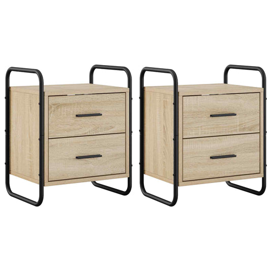 vidaXL Hanging Bedside Cabinet 2 pcs Sonoma Oak 40 x 30 x 50 cm
