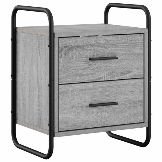 vidaXL Hanging Bedside Cabinet Grey Sonoma 40 x 30 x 50 cm