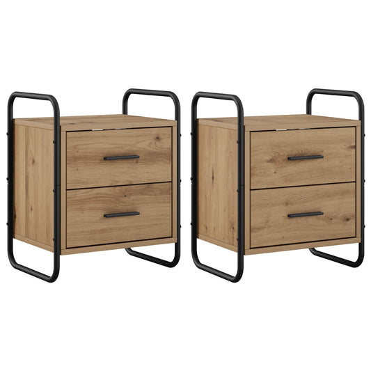 vidaXL Hanging Bedside Cabinet 2 pcs Artisan Oak 40 x 30 x 50 cm