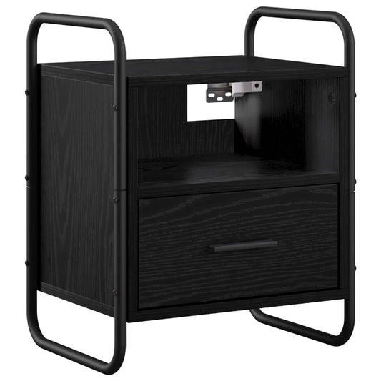 vidaXL Hanging Bedside Cabinet Black Oak 40 x 30 x 50 cm